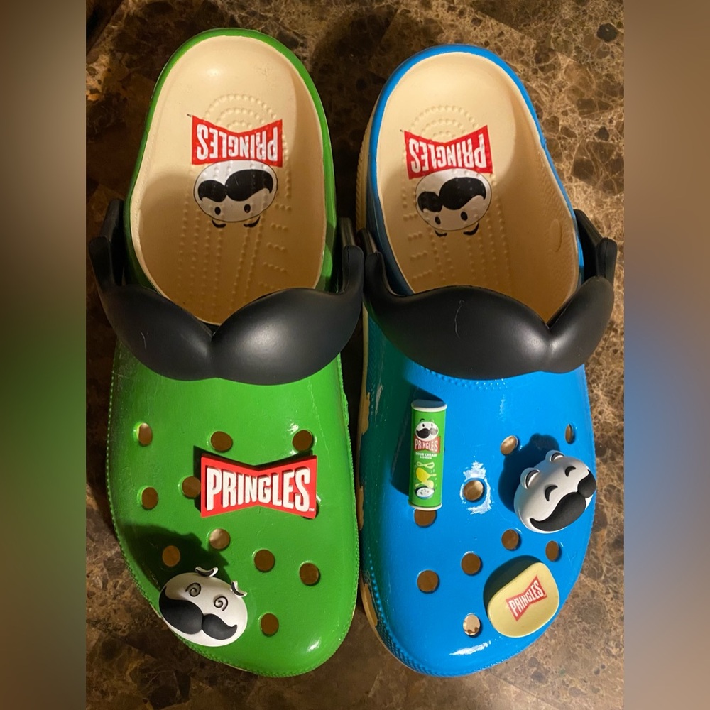 CROCS Green and Blue Fun Loafers